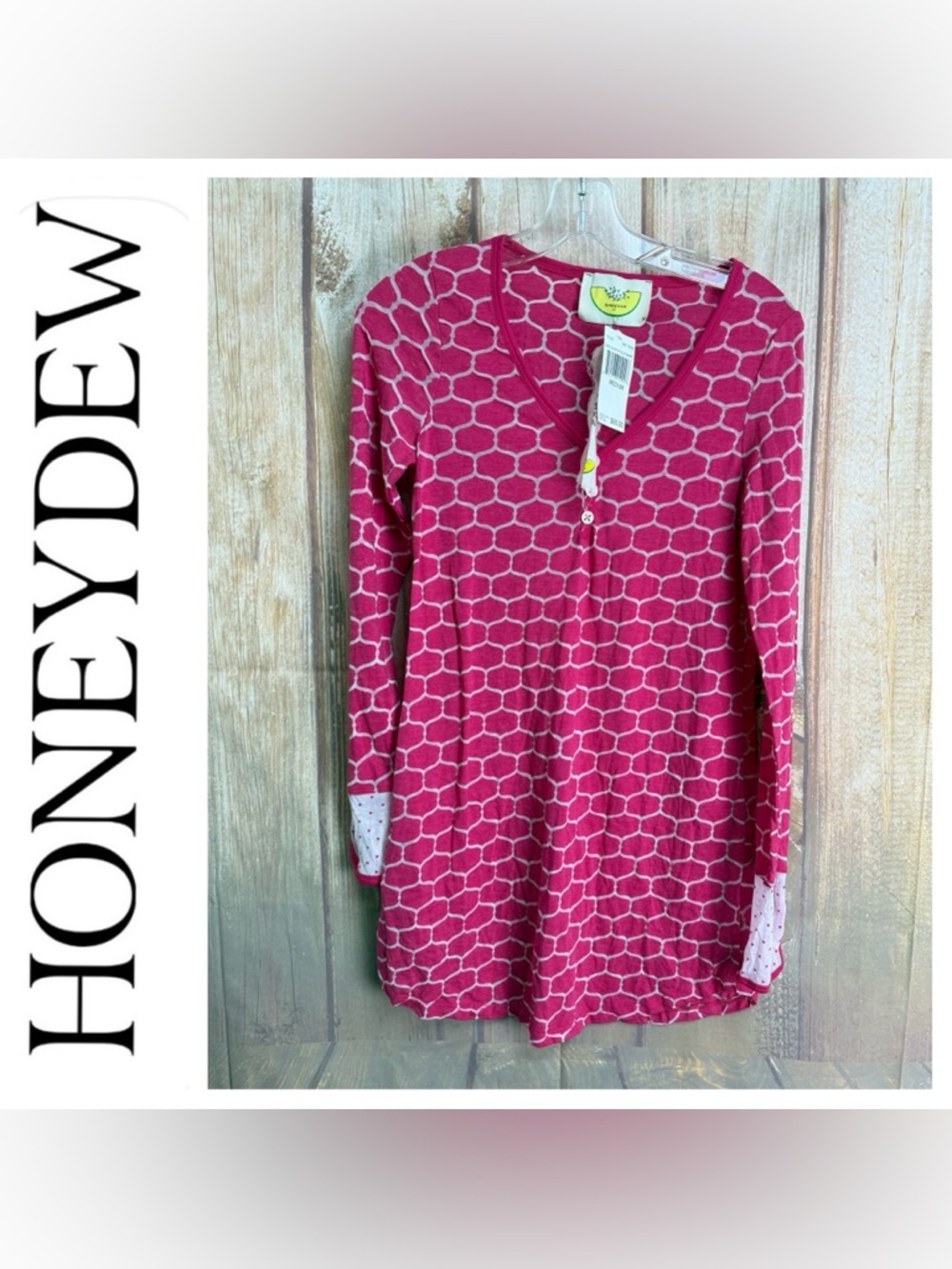 💵NWT Honeydew Long Sleeve Sleep Shirt in Brit Rose Size Small & Medium